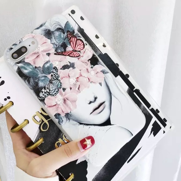 NEW iPhone 7/8/7+/8+ Floral Butterfly Model Case - Picture 2 of 5